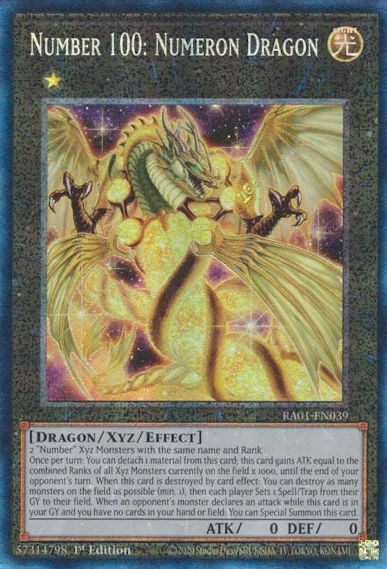 Number 100: Numeron Dragon [RA01-EN039] Prismatic Collector's Rare | Enigma On Main