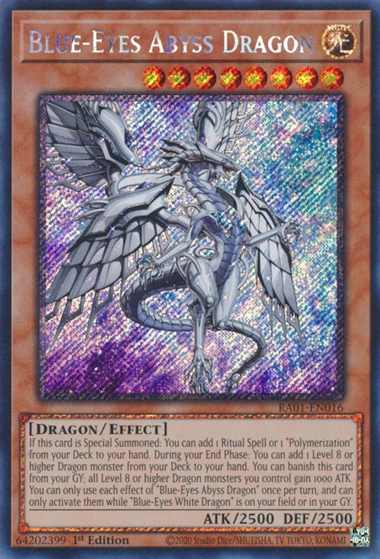 Blue-Eyes Abyss Dragon [RA01-EN016] Platinum Secret Rare | Enigma On Main