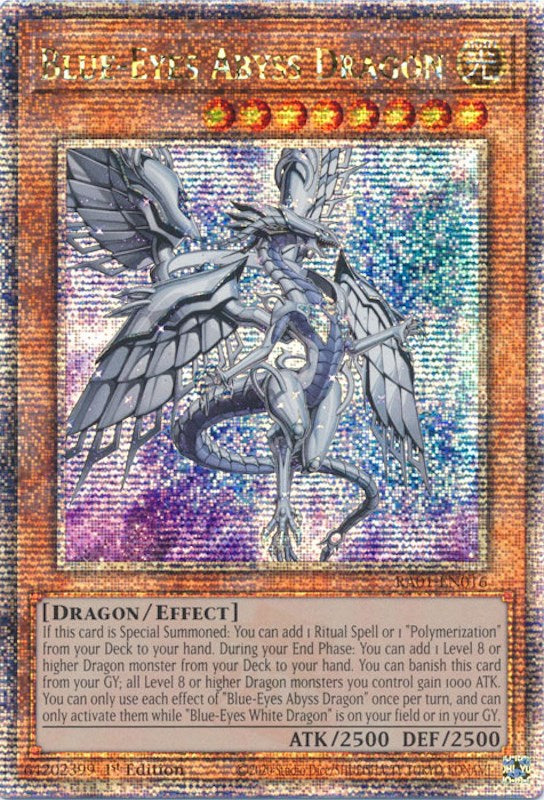 Blue-Eyes Abyss Dragon [RA01-EN016] Quarter Century Secret Rare | Enigma On Main