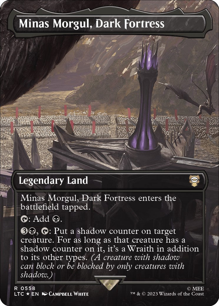 Minas Morgul, Dark Fortress (Borderless) (Surge Foil) [The Lord of the Rings: Tales of Middle-Earth Commander] | Enigma On Main