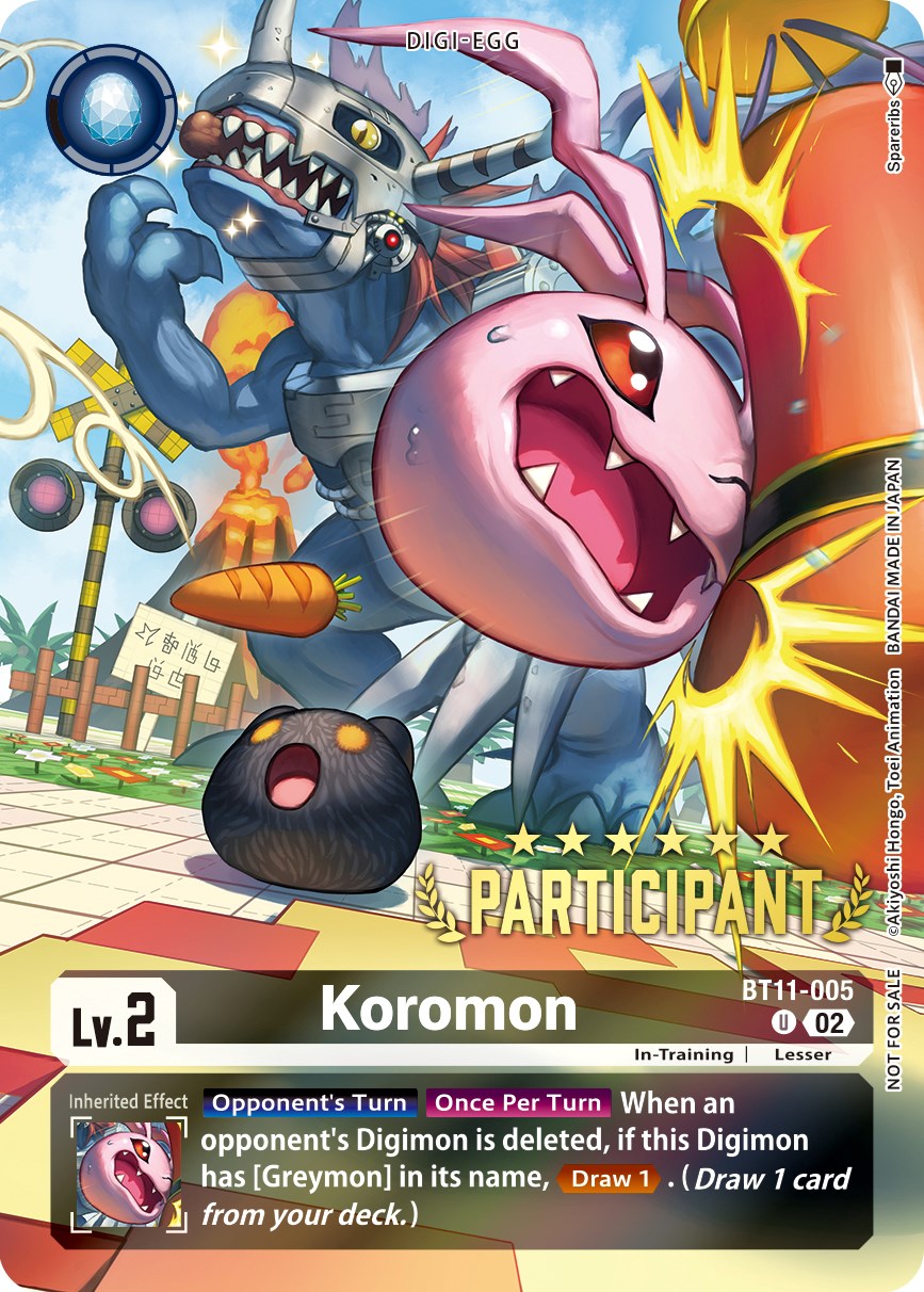 Koromon [BT11-005] (Digimon 3-On-3 November 2023 Participation) [Dimensional Phase] | Enigma On Main