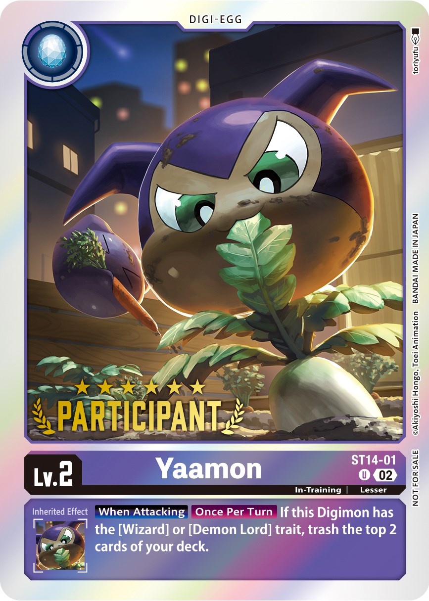 Yaamon [ST14-01] (Digimon 3-On-3 November 2023 Participation) [Starter Deck: Beelzemon Advanced Deck Set] | Enigma On Main