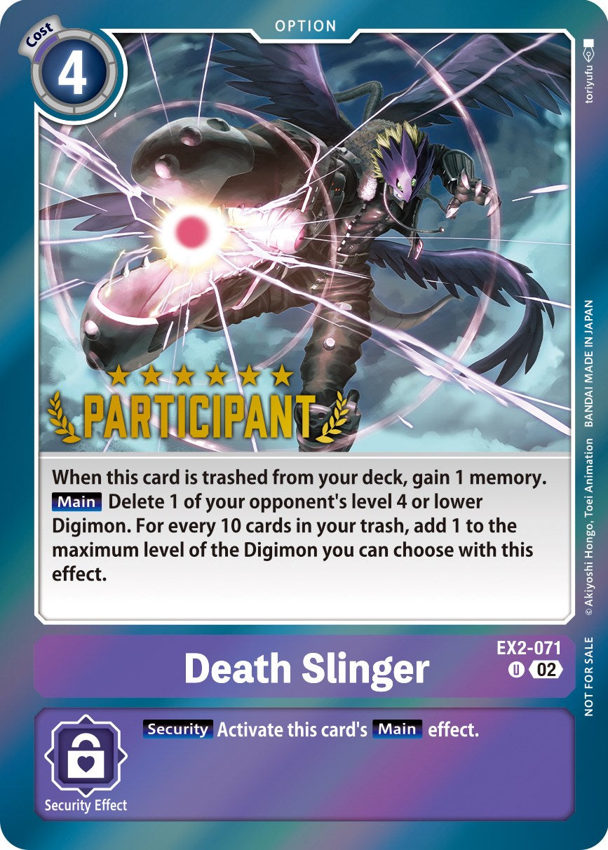 Death Slinger [EX2-071] (Digimon 3-On-3 November 2023 Participation) [Digital Hazard] | Enigma On Main