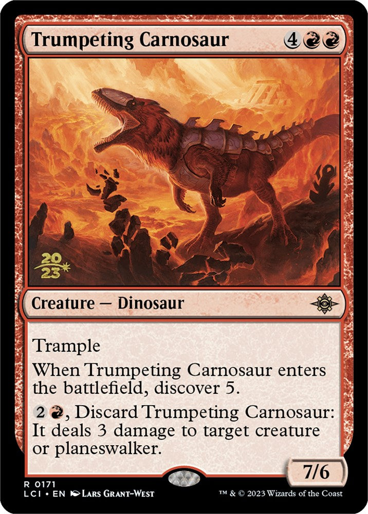 Trumpeting Carnosaur [The Lost Caverns of Ixalan Prerelease Cards] | Enigma On Main