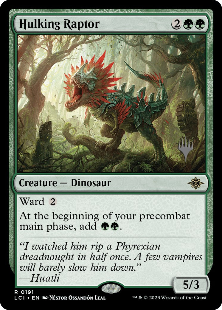 Hulking Raptor (Promo Pack) [The Lost Caverns of Ixalan Promos] | Enigma On Main