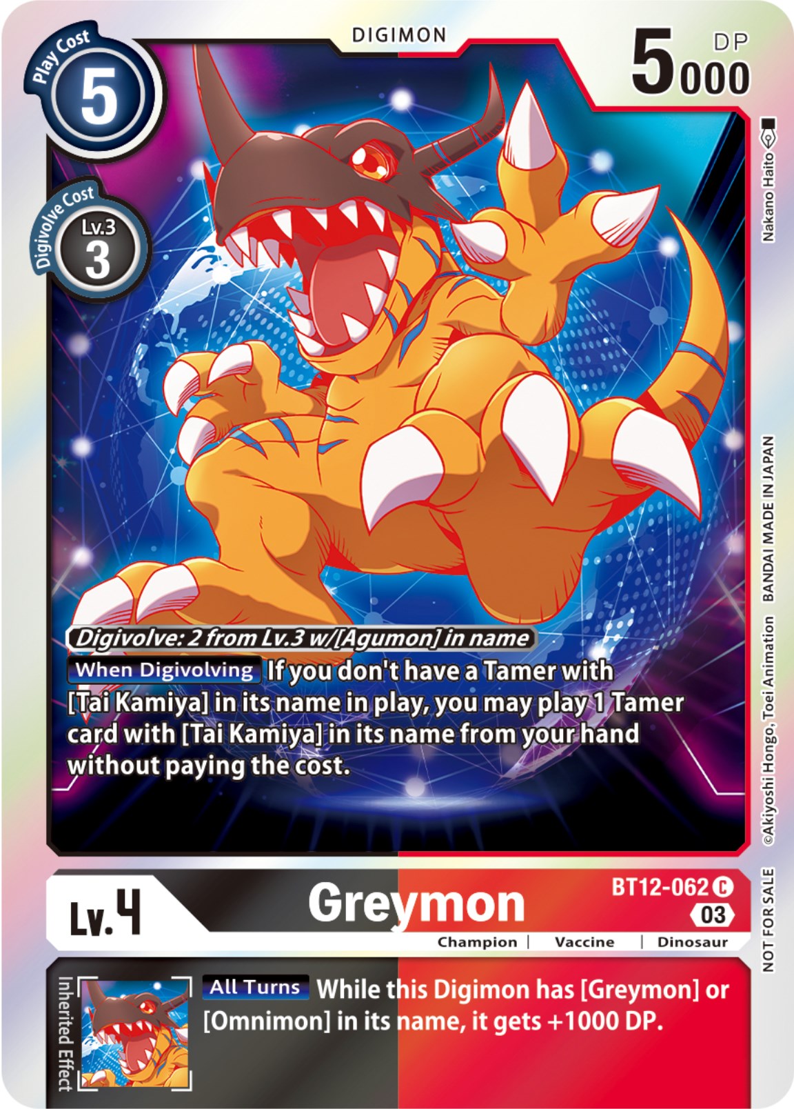 Greymon [BT12-062] (Official Tournament Pack Vol.11) [Across Time] | Enigma On Main