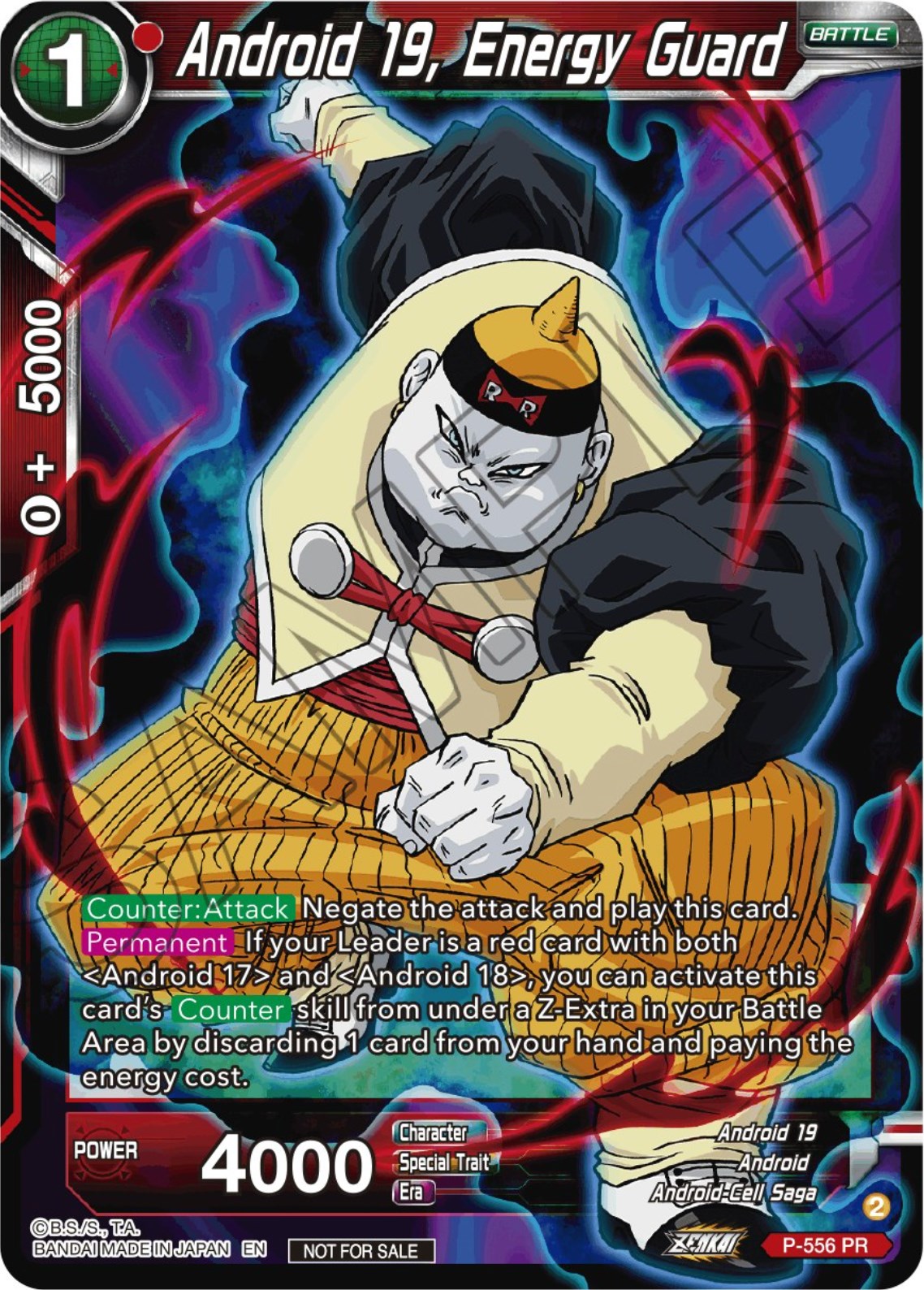 Android 19, Energy Guard (Zenkai Series Tournament Pack Vol.6) (P-556) [Tournament Promotion Cards] | Enigma On Main