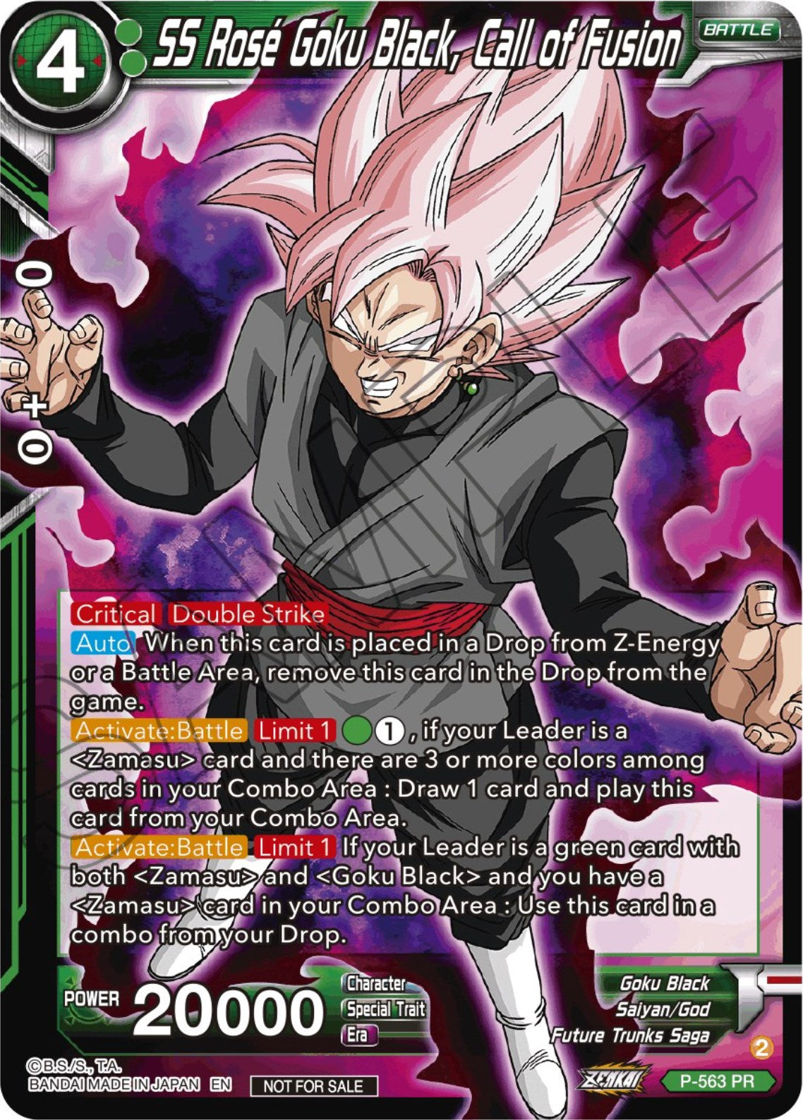 SS Rose Goku Black, Call of Fusion (Zenkai Series Tournament Pack Vol.6) (P-563) [Tournament Promotion Cards] | Enigma On Main