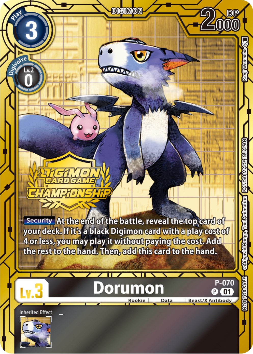 Dorumon [P-070] (Championship 2023 Gold Card Set) [Promotional Cards] | Enigma On Main