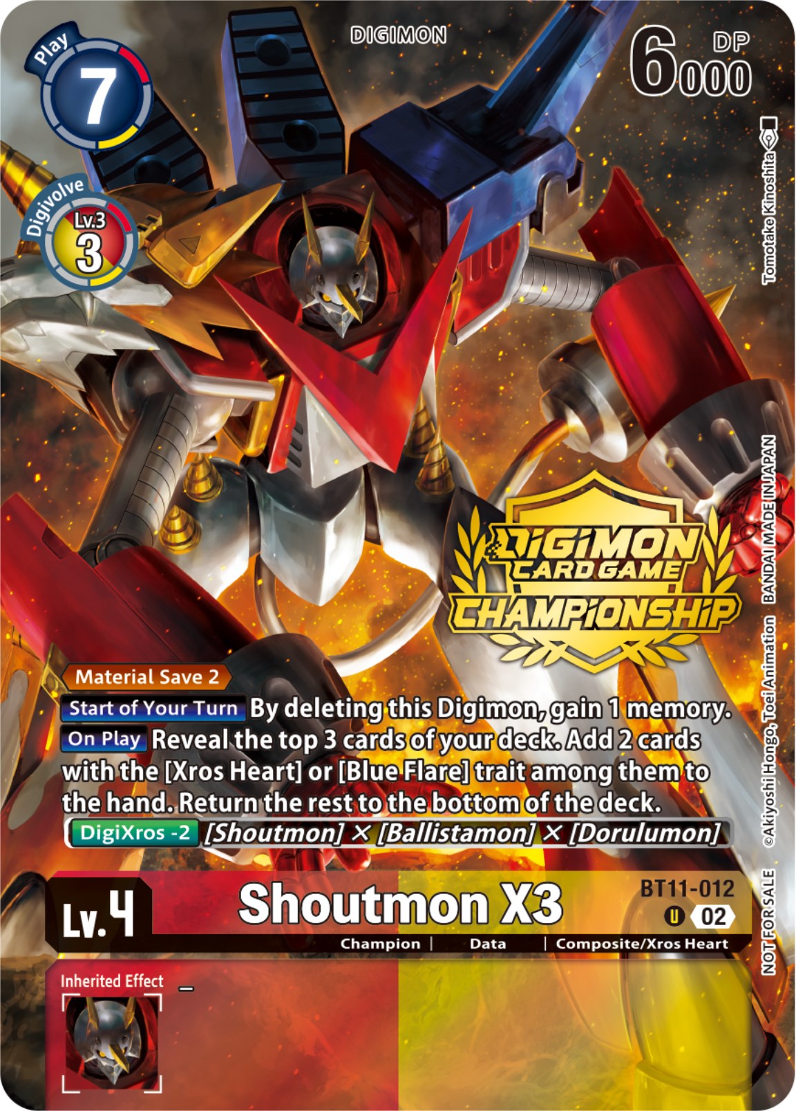 Shoutmon X3 [BT11-012] (Championship 2023 Tamers Pack) [Dimensional Phase Promos] | Enigma On Main