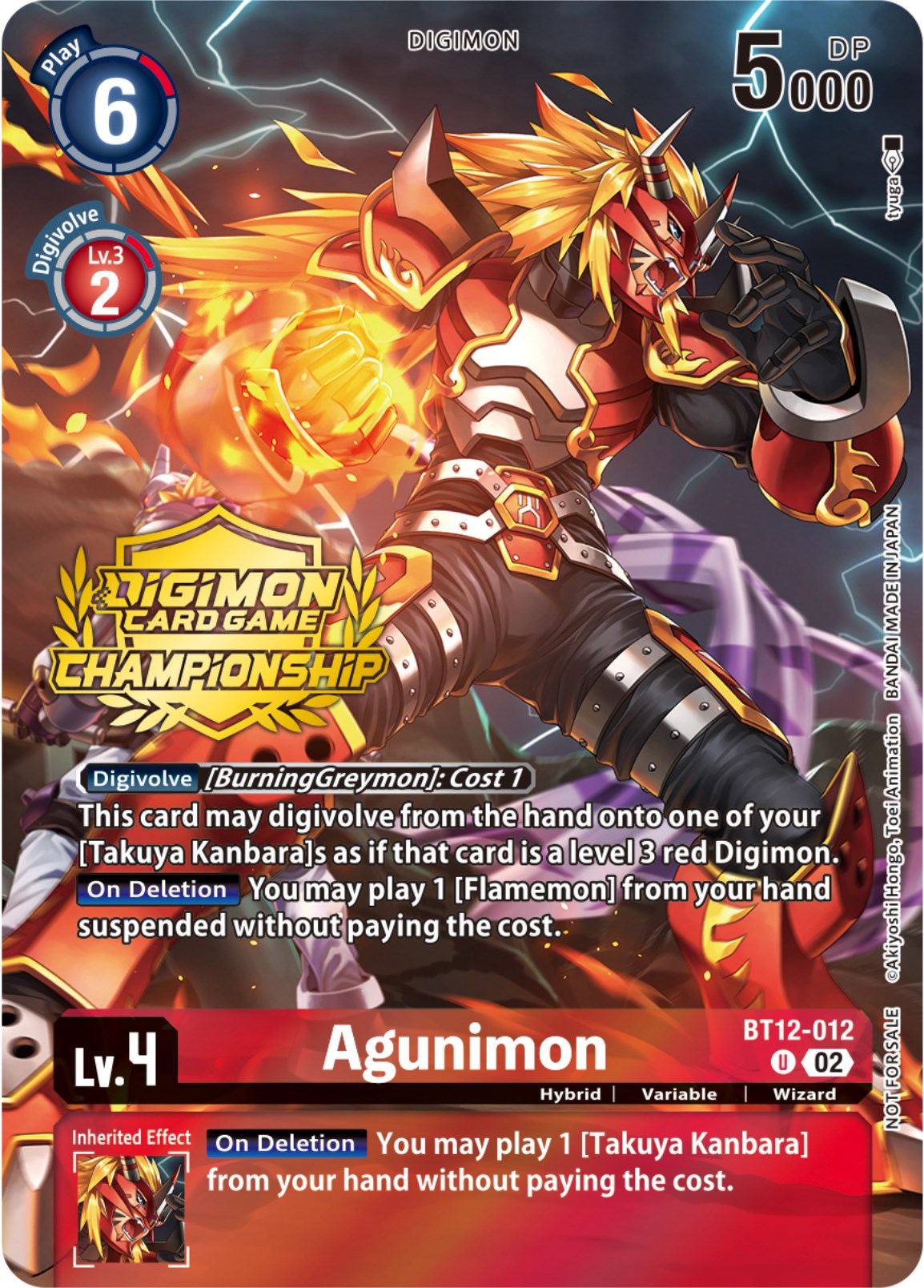 Agunimon [BT12-012] (Championship 2023 Tamers Pack) [Across Time Promos] | Enigma On Main