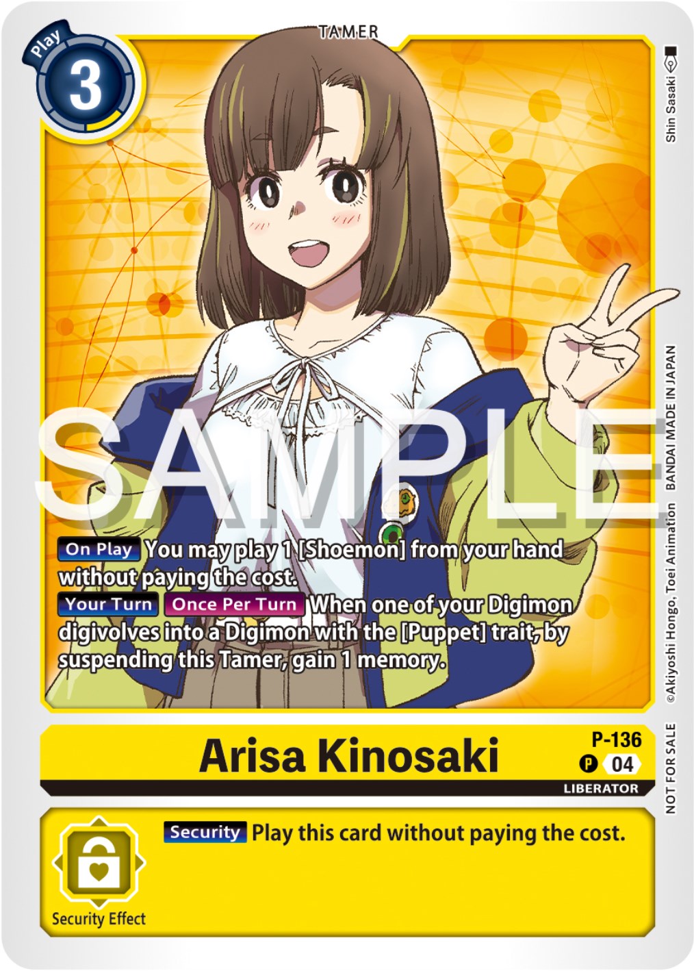 Arisa Kinosaki [P-136] (Digimon Liberator Promotion Pack) [Promotional Cards] | Enigma On Main