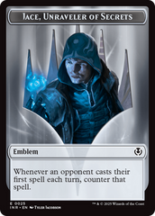 Human Wizard // Emblem - Jace, Unraveler of Secrets Double-Sided Token [Innistrad Remastered Tokens] | Enigma On Main