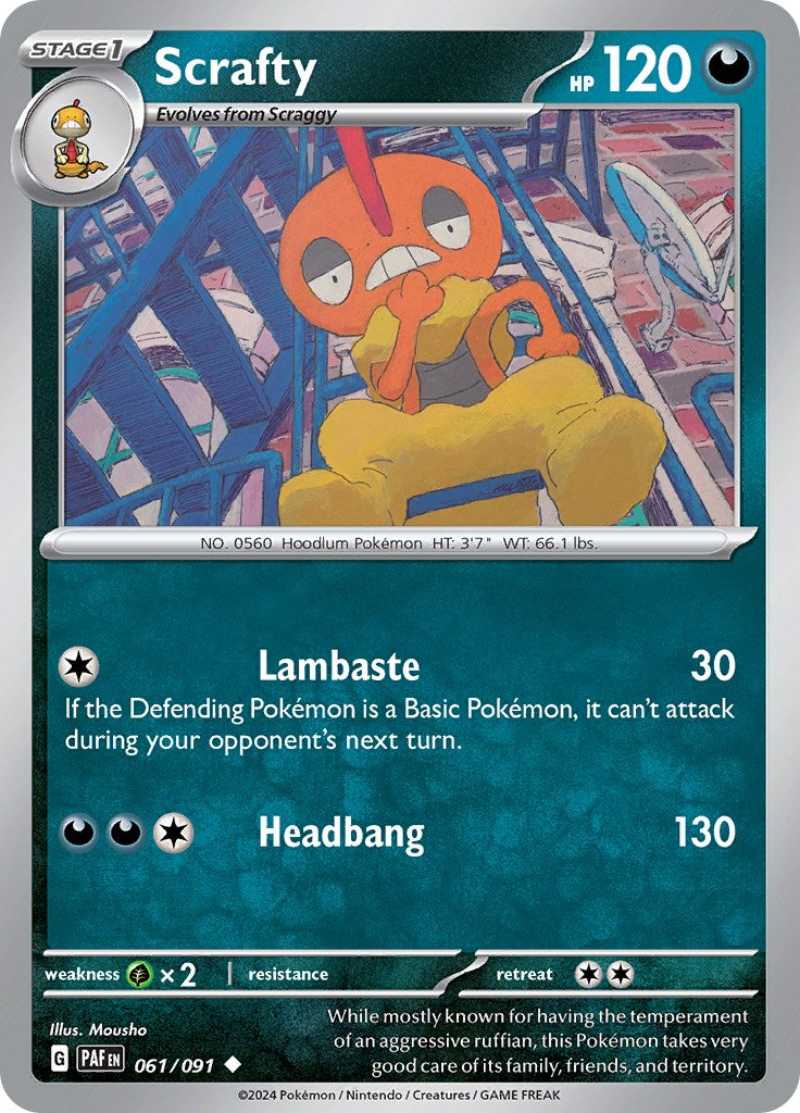 Scrafty (061/091) [Scarlet & Violet: Paldean Fates] | Enigma On Main