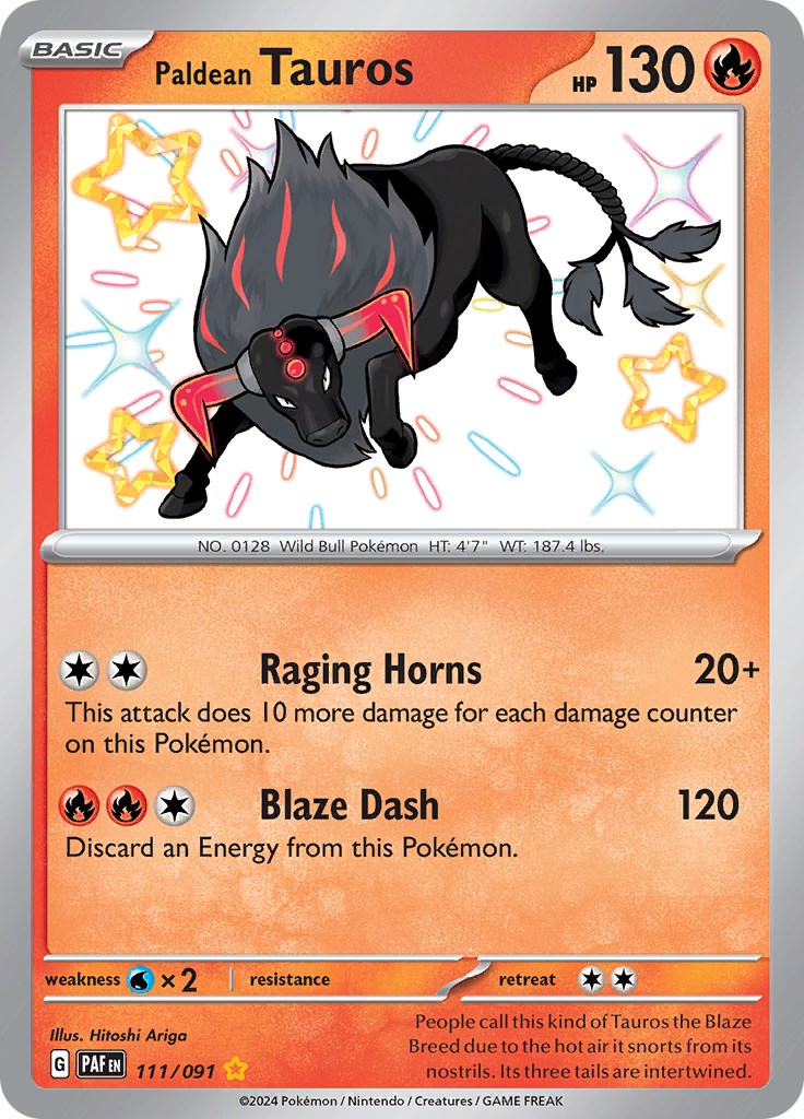 Paldean Tauros (111/091) [Scarlet & Violet: Paldean Fates] | Enigma On Main