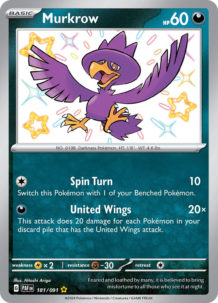 Murkrow (181/091) [Scarlet & Violet: Paldean Fates] | Enigma On Main