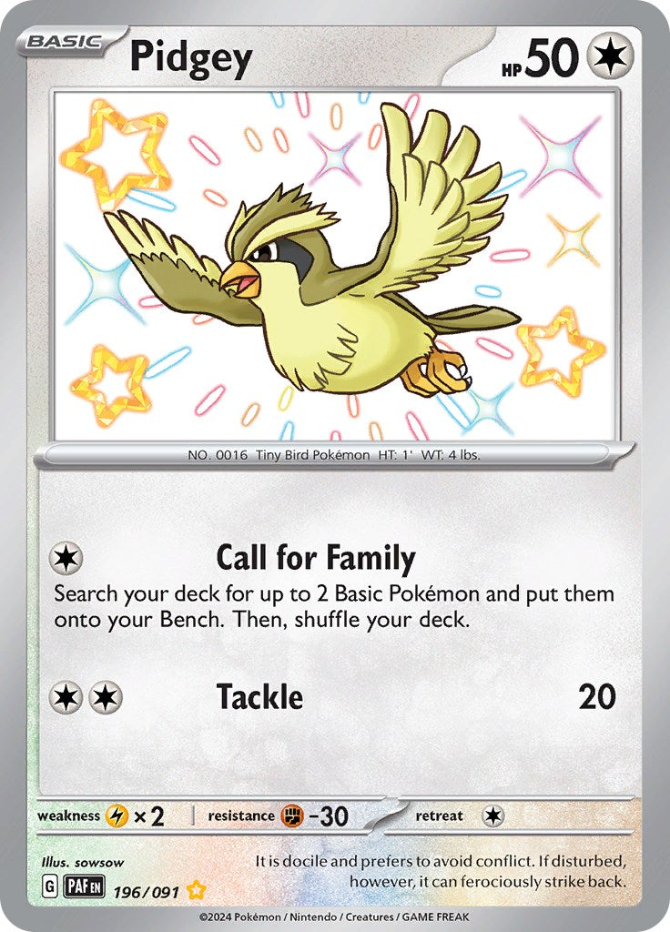 Pidgey (196/091) [Scarlet & Violet: Paldean Fates] | Enigma On Main