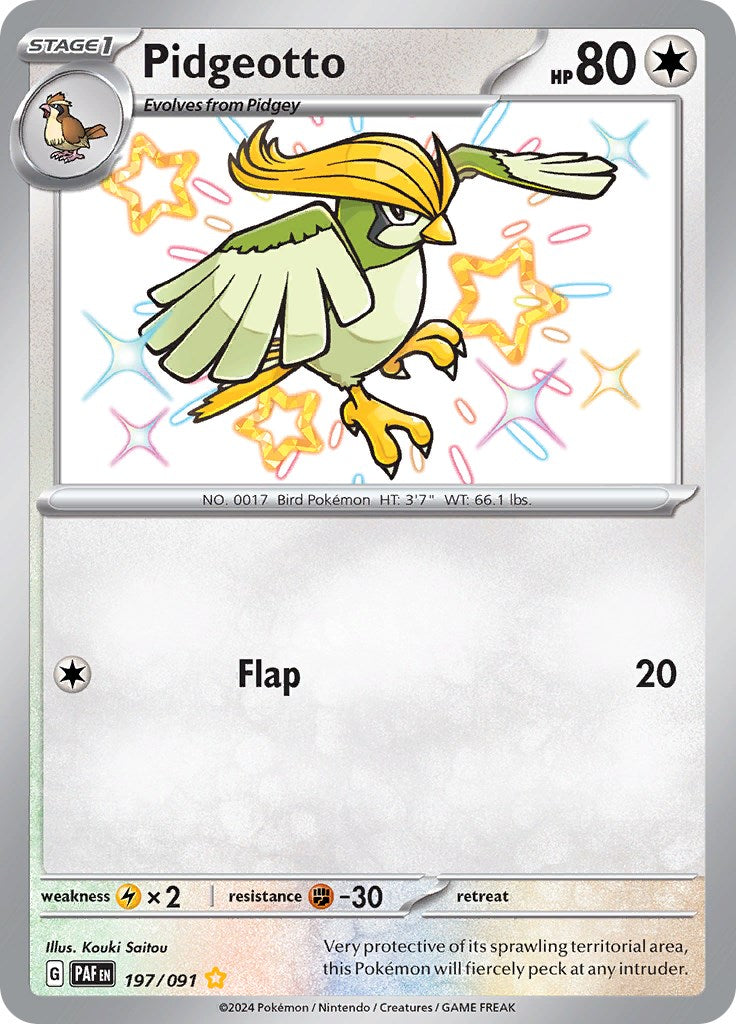 Pidgeotto (197/091) [Scarlet & Violet: Paldean Fates] | Enigma On Main