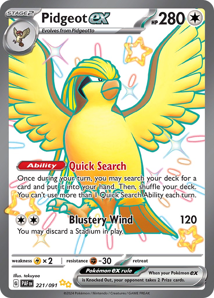 Pidgeot ex (221/091) [Scarlet & Violet: Paldean Fates] | Enigma On Main