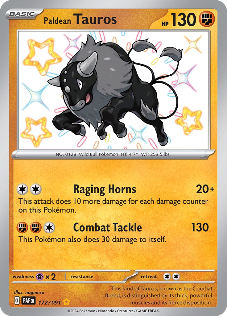 Paldean Tauros (172/091) [Scarlet & Violet: Paldean Fates] | Enigma On Main