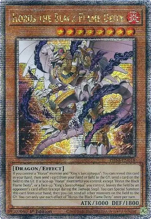 Horus the Black Flame Deity [PHNI-EN018] Quarter Century Secret Rare | Enigma On Main