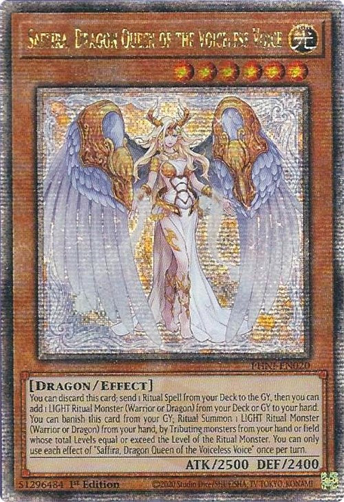 Saffira, Dragon Queen of the Voiceless Voice [PHNI-EN020] Quarter Century Secret Rare | Enigma On Main