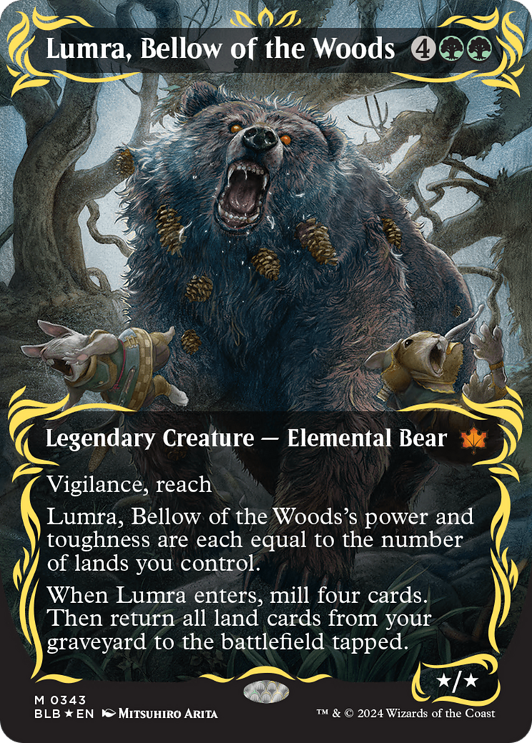 Lumra, Bellow of the Woods (Borderless) (Raised Foil) [Bloomburrow] | Enigma On Main