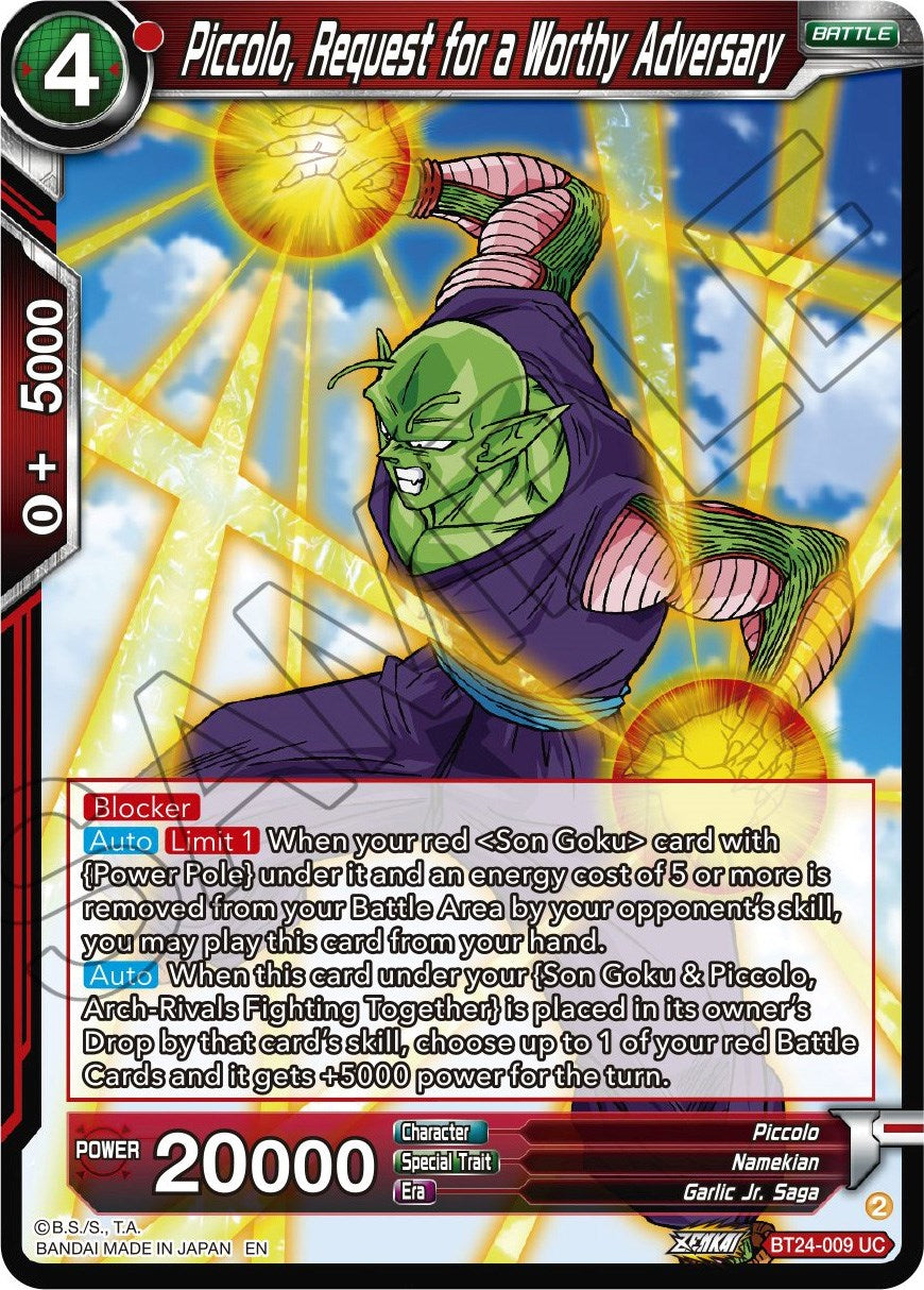 Piccolo, Request for a Worthy Adversary (BT24-009) [Beyond Generations] | Enigma On Main