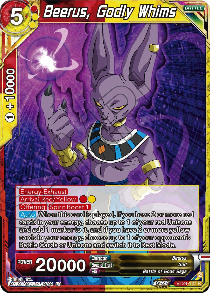 Beerus, Godly Whims (BT24-127) [Beyond Generations] | Enigma On Main