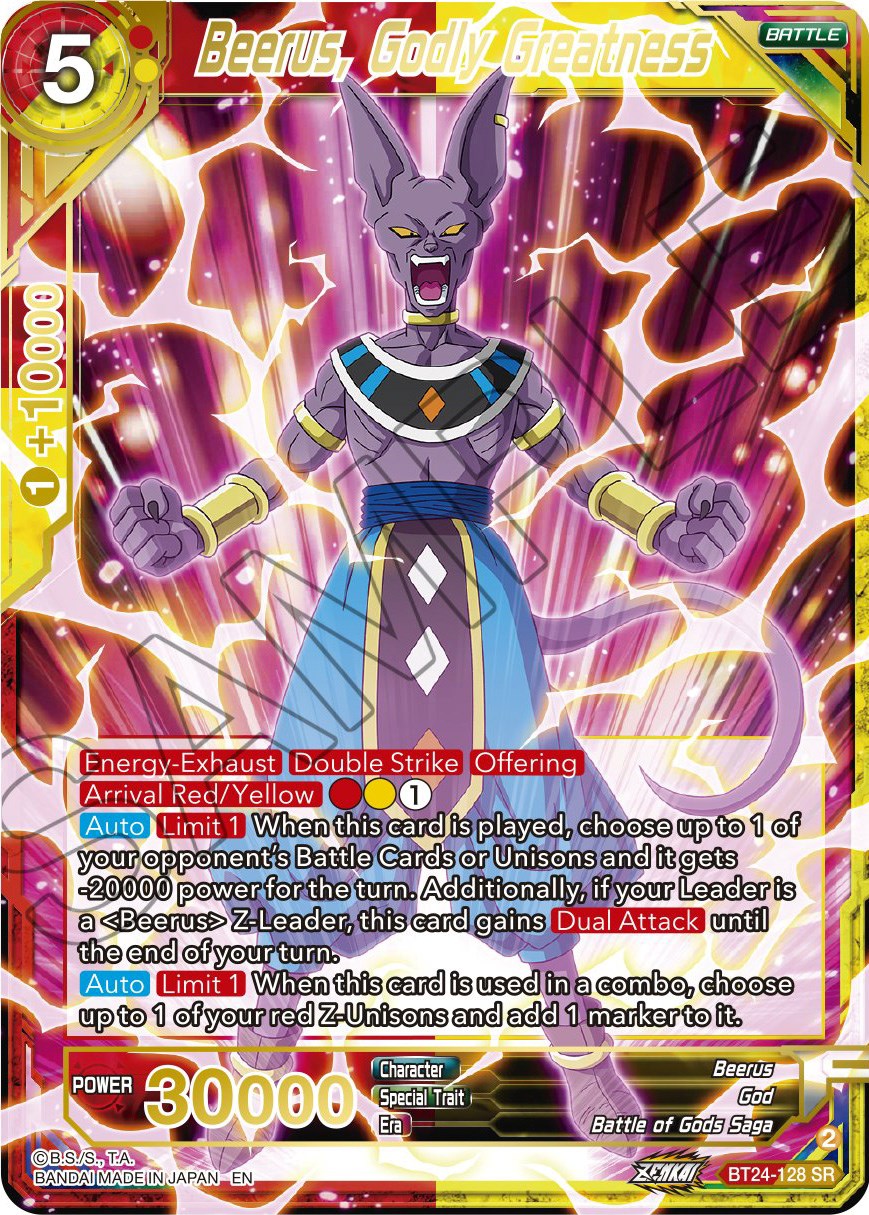 Beerus, Godly Greatness (BT24-128) [Beyond Generations] | Enigma On Main