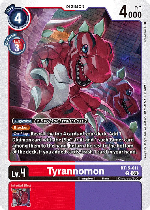 Tyrannomon [BT15-011] [Exceed Apocalypse] | Enigma On Main