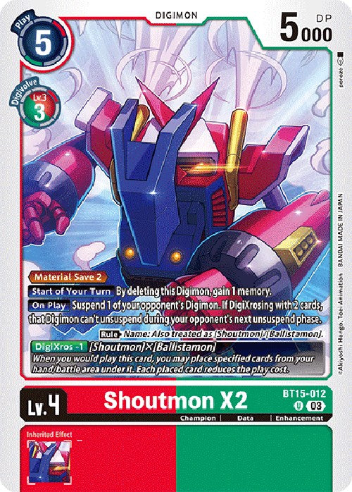 Shoutmon X2 [BT15-012] [Exceed Apocalypse] | Enigma On Main