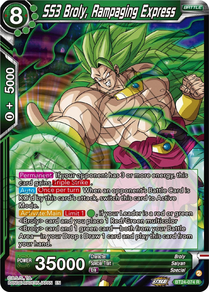 SS3 Broly, Rampaging Express (BT24-074) [Beyond Generations] | Enigma On Main