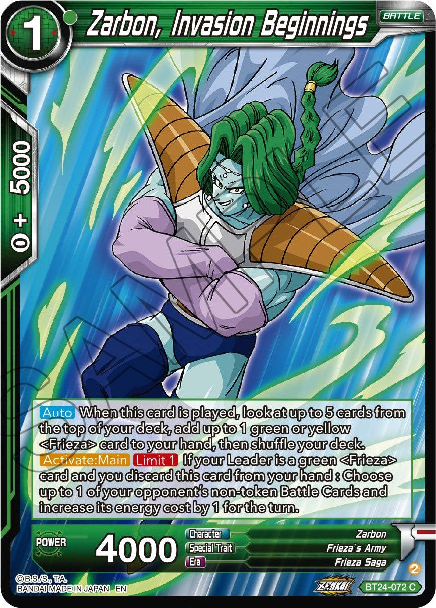 Zarbon, Invasion Beginnings (BT24-072) [Beyond Generations] | Enigma On Main