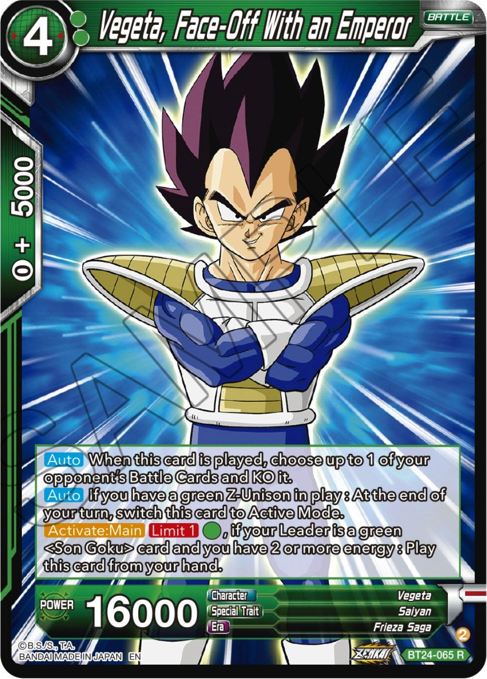 Vegeta, Face-Off With an Emperor (BT24-065) [Beyond Generations] | Enigma On Main