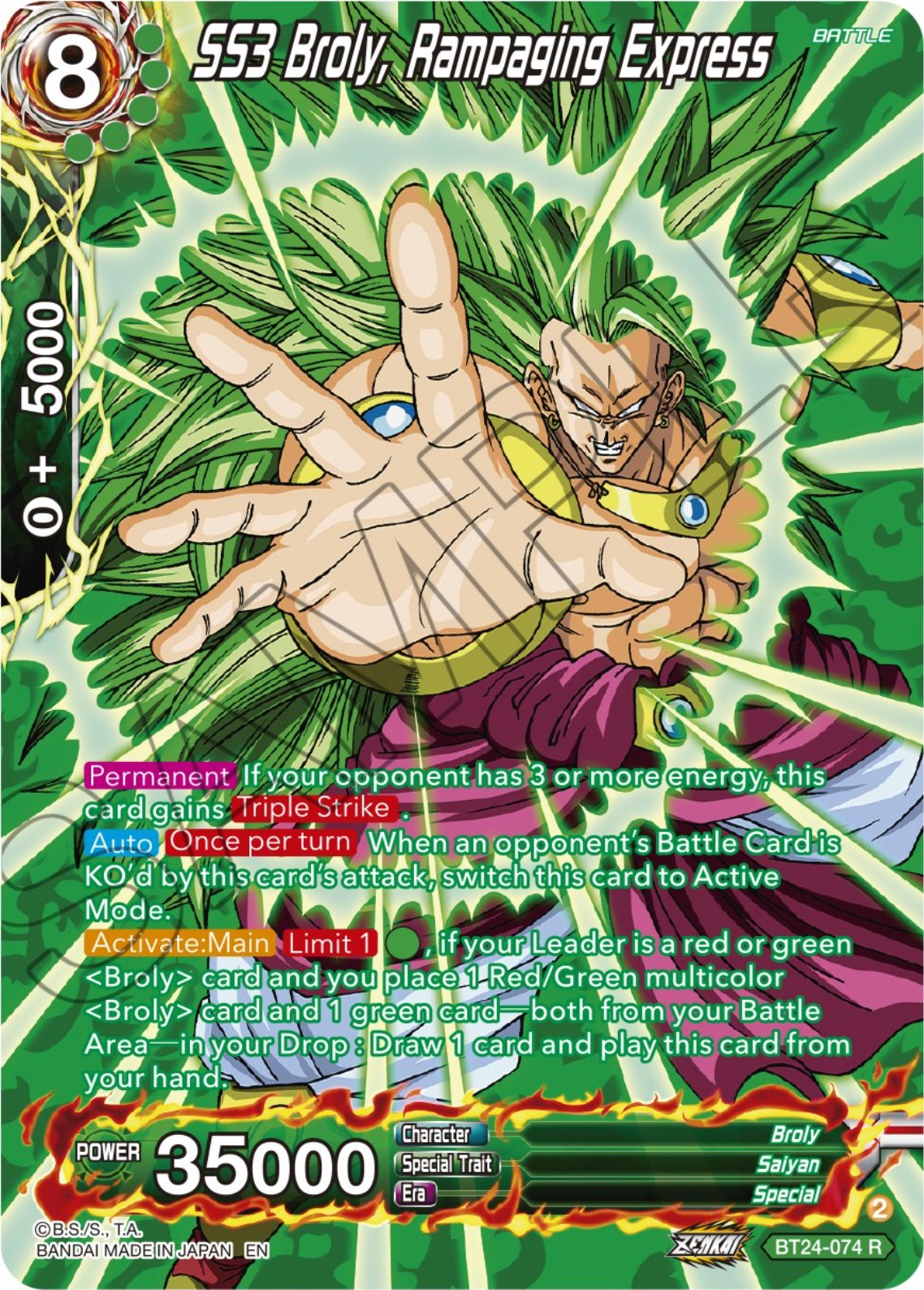 SS3 Broly, Rampaging Express (Collector Booster) (BT24-074) [Beyond Generations] | Enigma On Main