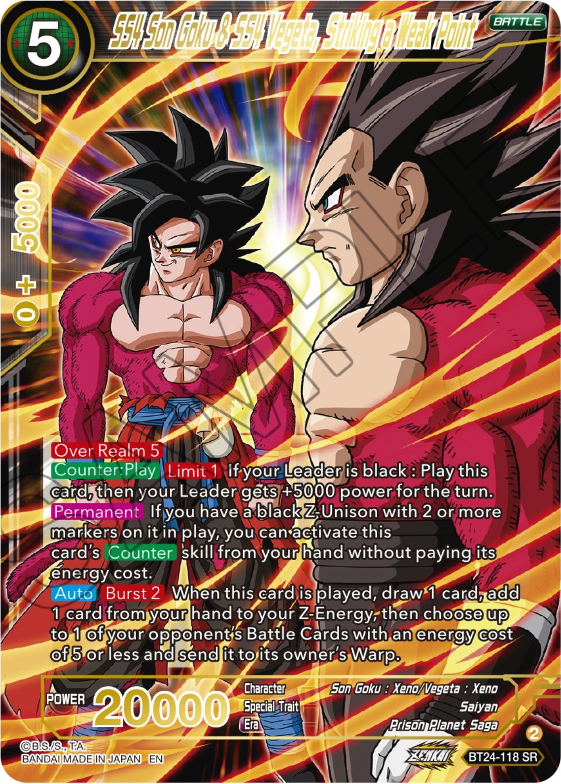 SS4 Son Goku & SS4 Vegeta, Striking a Weak Point (BT24-118) [Beyond Generations] | Enigma On Main