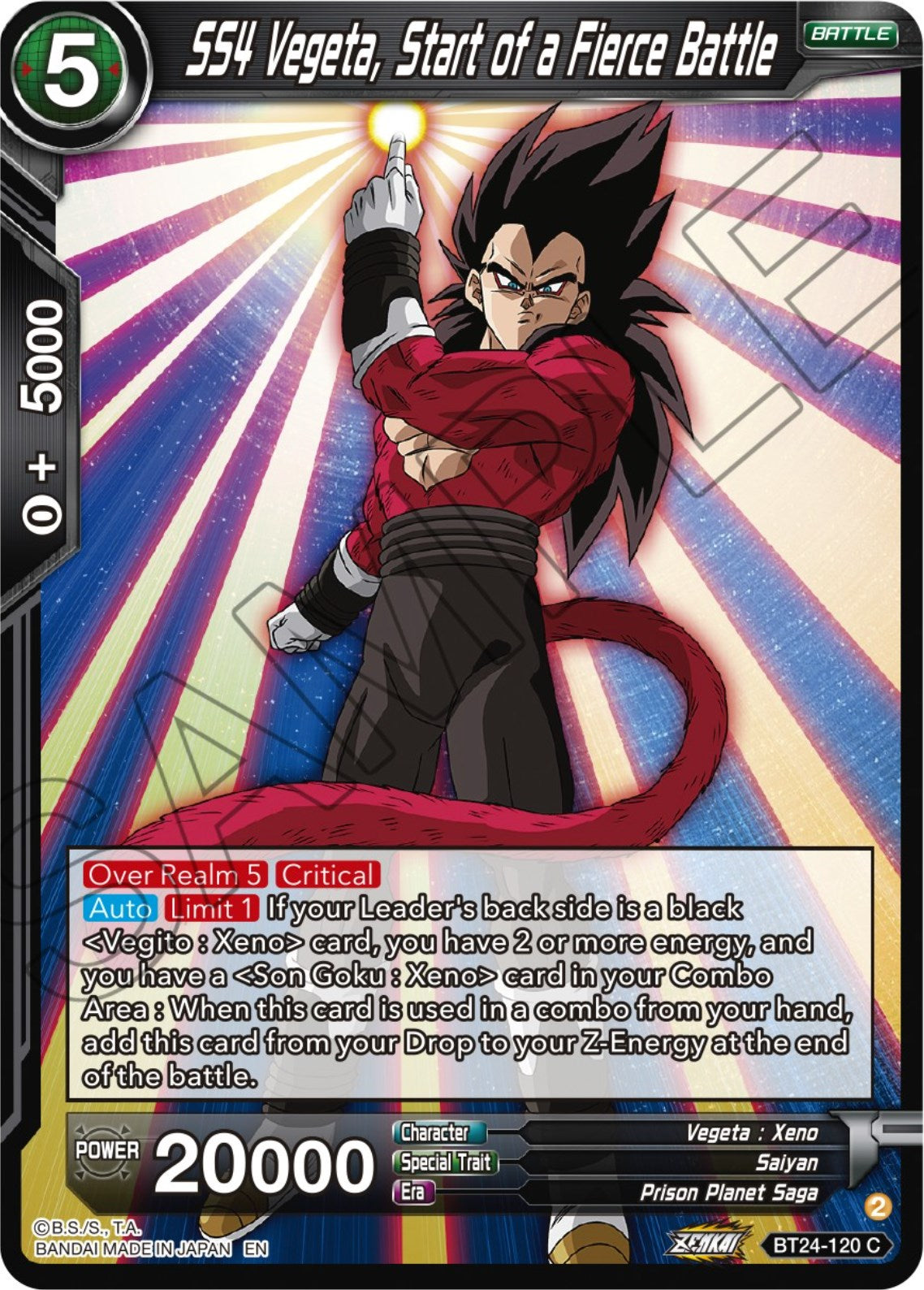SS4 Vegeta, Start of a Fierce Battle (BT24-120) [Beyond Generations] | Enigma On Main