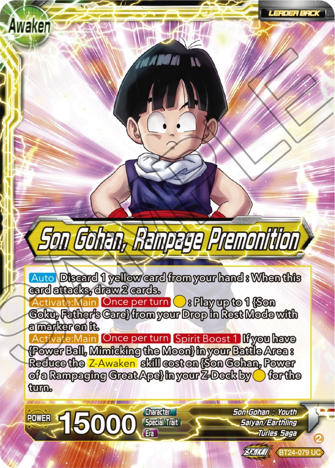 Son Gohan // Son Gohan, Rampage Premonition (BT24-079) [Beyond Generations] | Enigma On Main