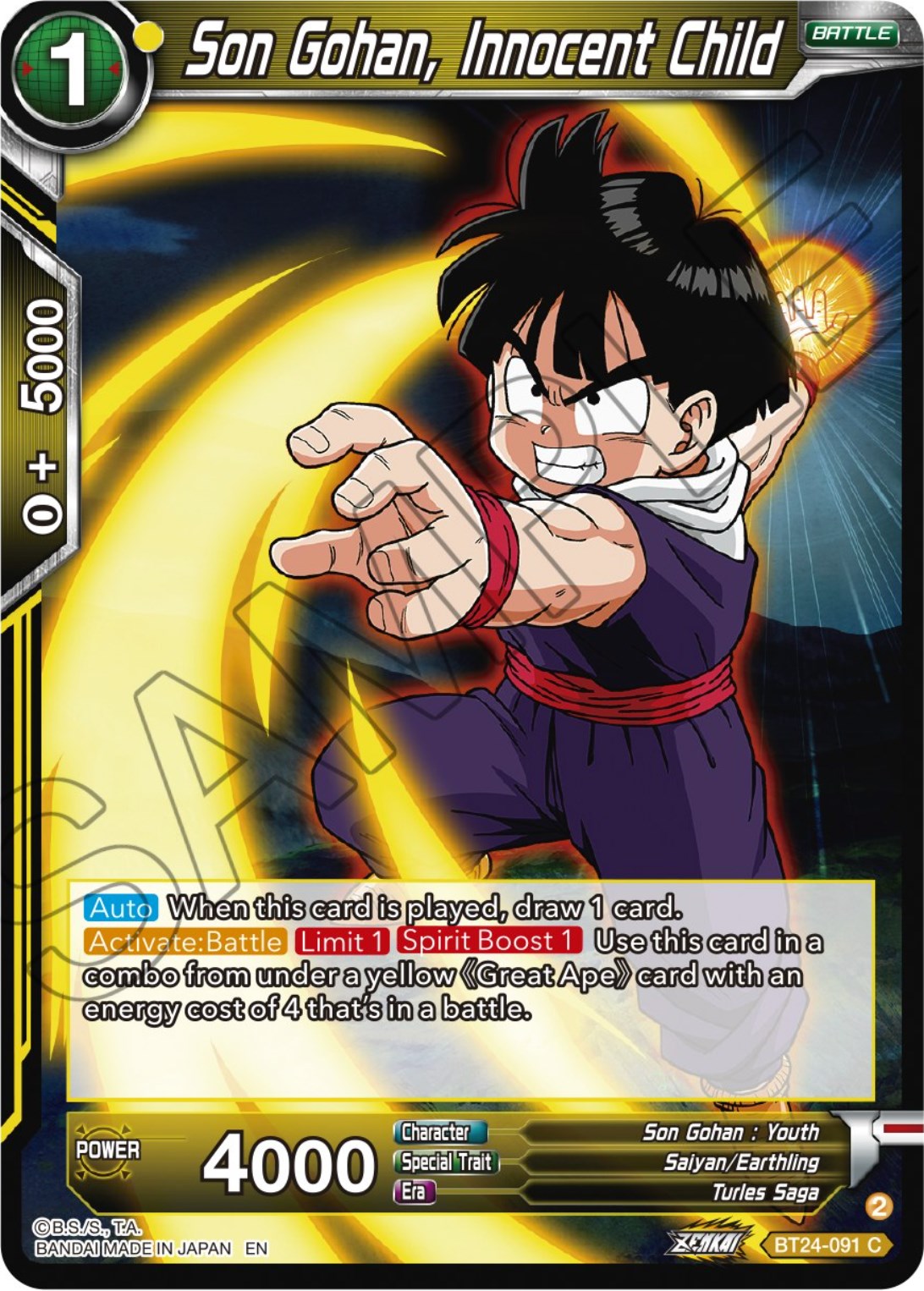 Son Gohan, Innocent Child (BT24-091) [Beyond Generations] | Enigma On Main