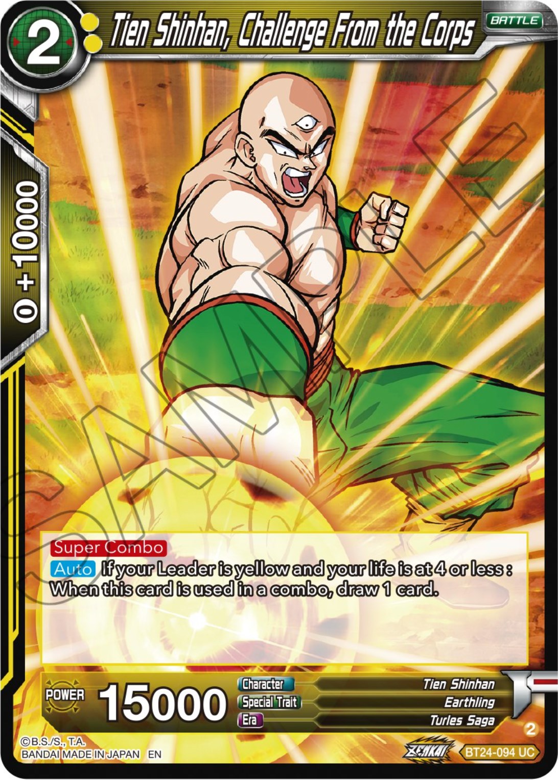 Tien Shinhan, Challenge From the Corps (BT24-094) [Beyond Generations] | Enigma On Main