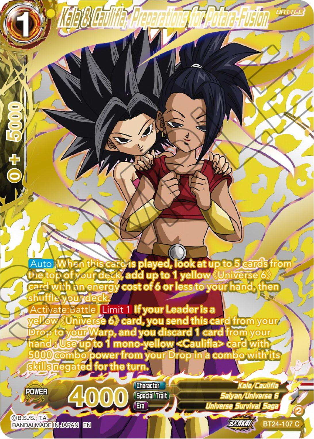 Kale & Caulifla, Preparations for Potara-Fusion (Collector Booster) (BT24-107) [Beyond Generations] | Enigma On Main