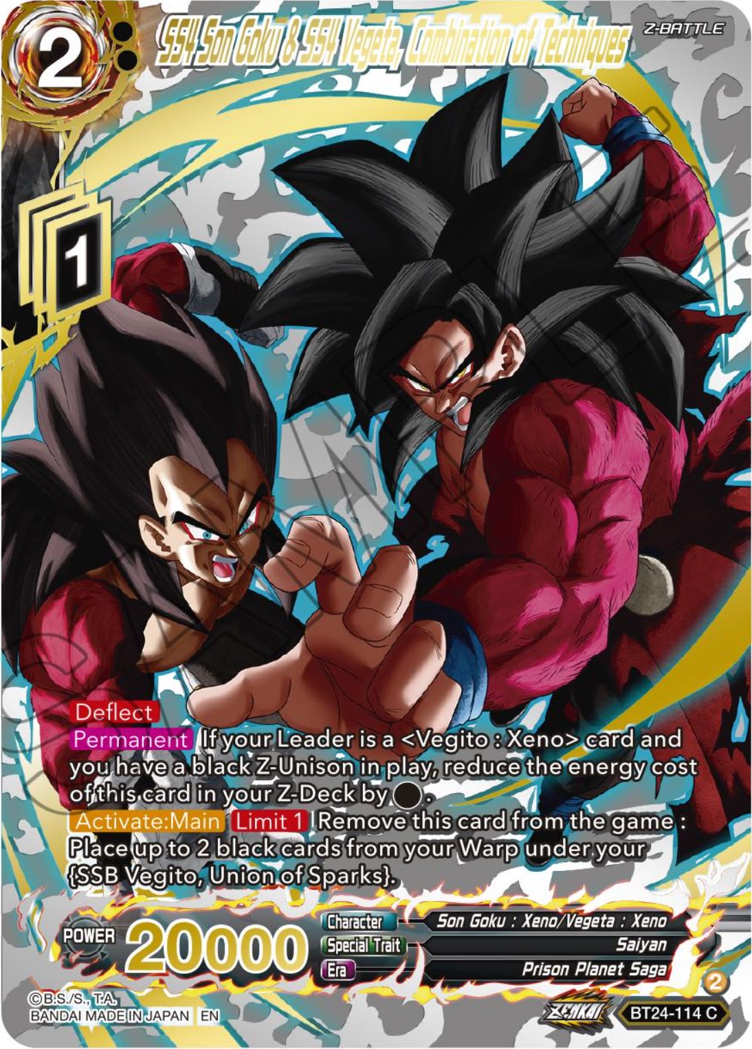 SS4 Son Goku & SS4 Vegeta, Combination of Techniques (Collector Booster) (BT24-114) [Beyond Generations] | Enigma On Main