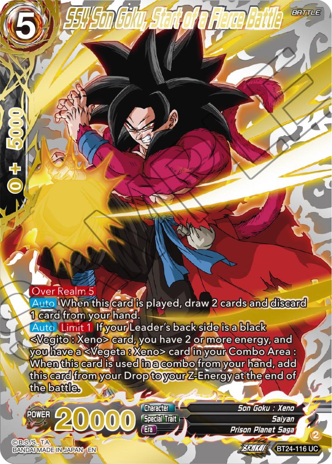 SS4 Son Goku, Start of a Fierce Battle (Collector Booster) (BT24-116) [Beyond Generations] | Enigma On Main