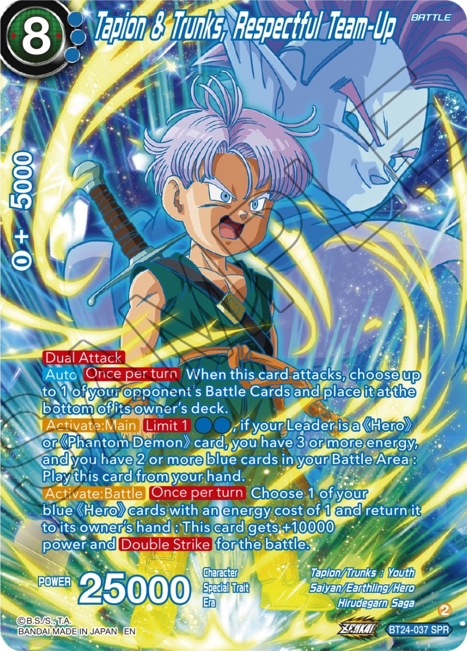 Tapin & Trunks, Respectful Team-Up (SPR) (BT24-037) [Beyond Generations] | Enigma On Main