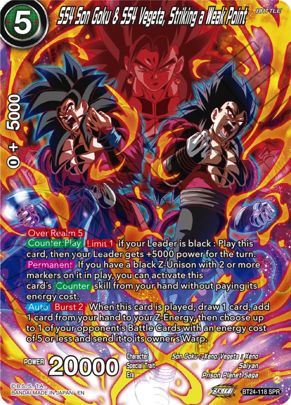 SS4 Son Goku & SS4 Vegeta, Striking a Weak Point (SPR) (BT24-118) [Beyond Generations] | Enigma On Main