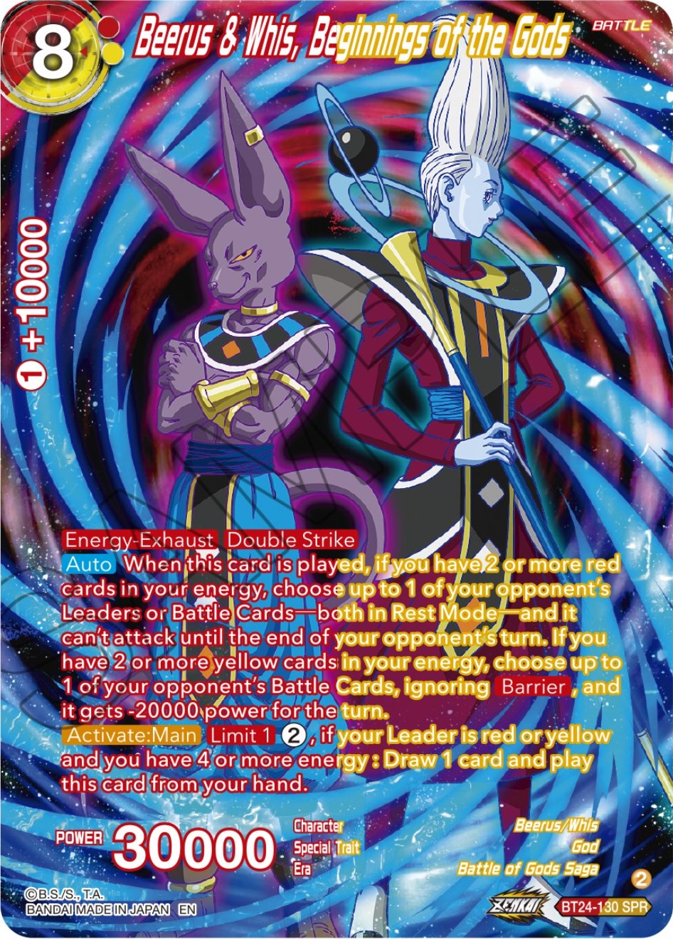 Beerus & Whis, Beginnings of the Gods (SPR) (BT24-130) [Beyond Generations] | Enigma On Main