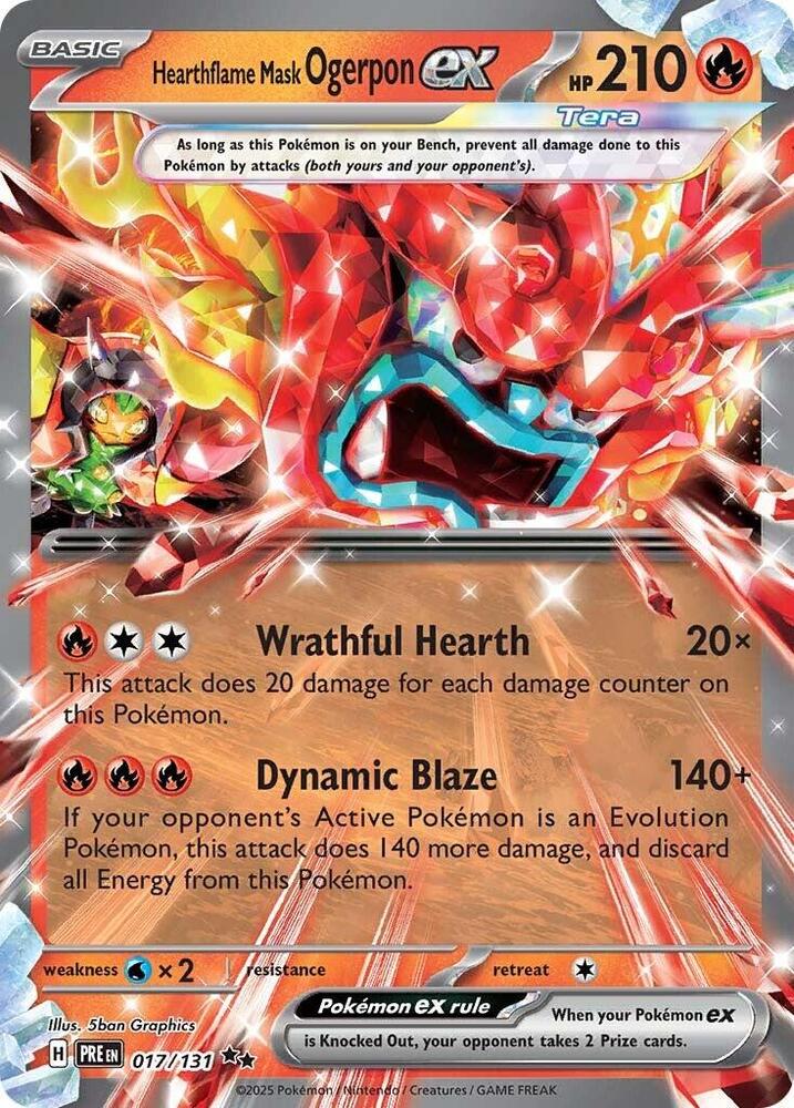 Hearthflame Mask Ogerpon ex (017/131) [Scarlet & Violet: Prismatic Evolutions] | Enigma On Main