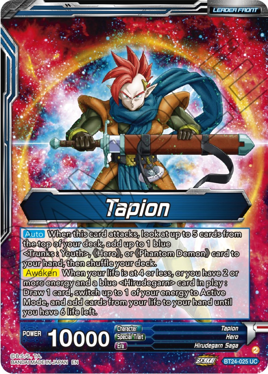 Tapion // Tapion, Hero Revived in the Present (SLR) (BT24-025) [Beyond Generations] | Enigma On Main