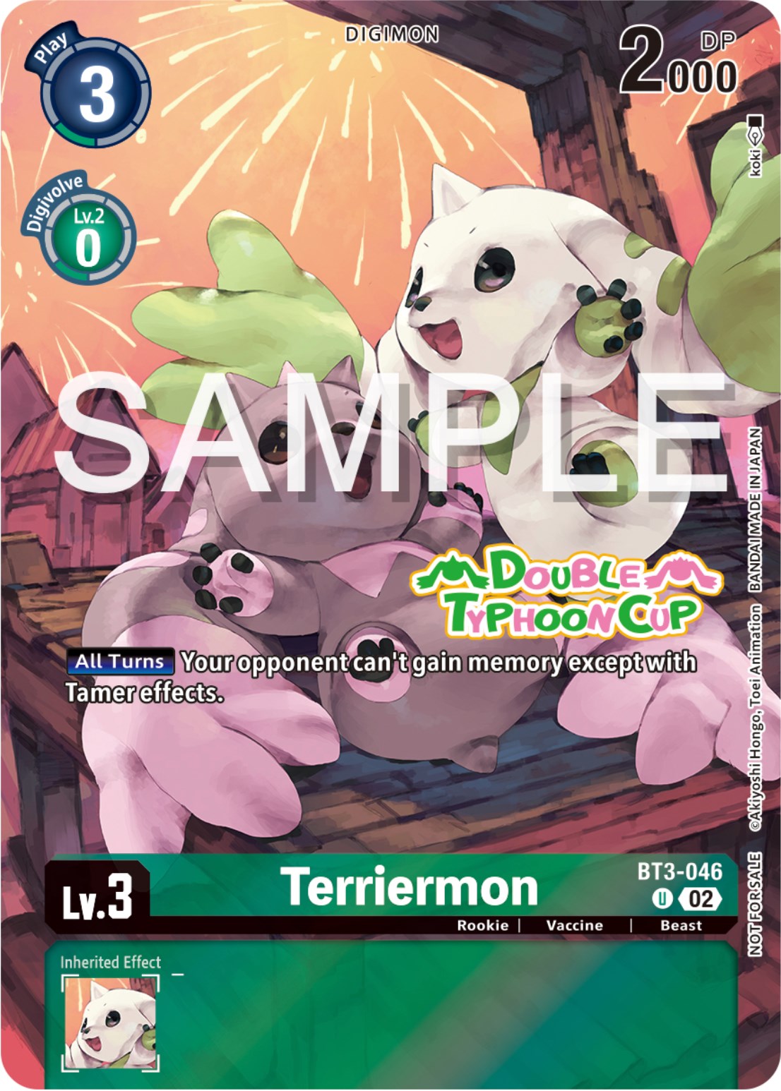 Terriermon [BT3-046] (Double Typhoon Cup) [Release Special Booster Promos] | Enigma On Main